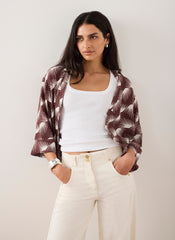 Burgundy Graphic Print Shirt