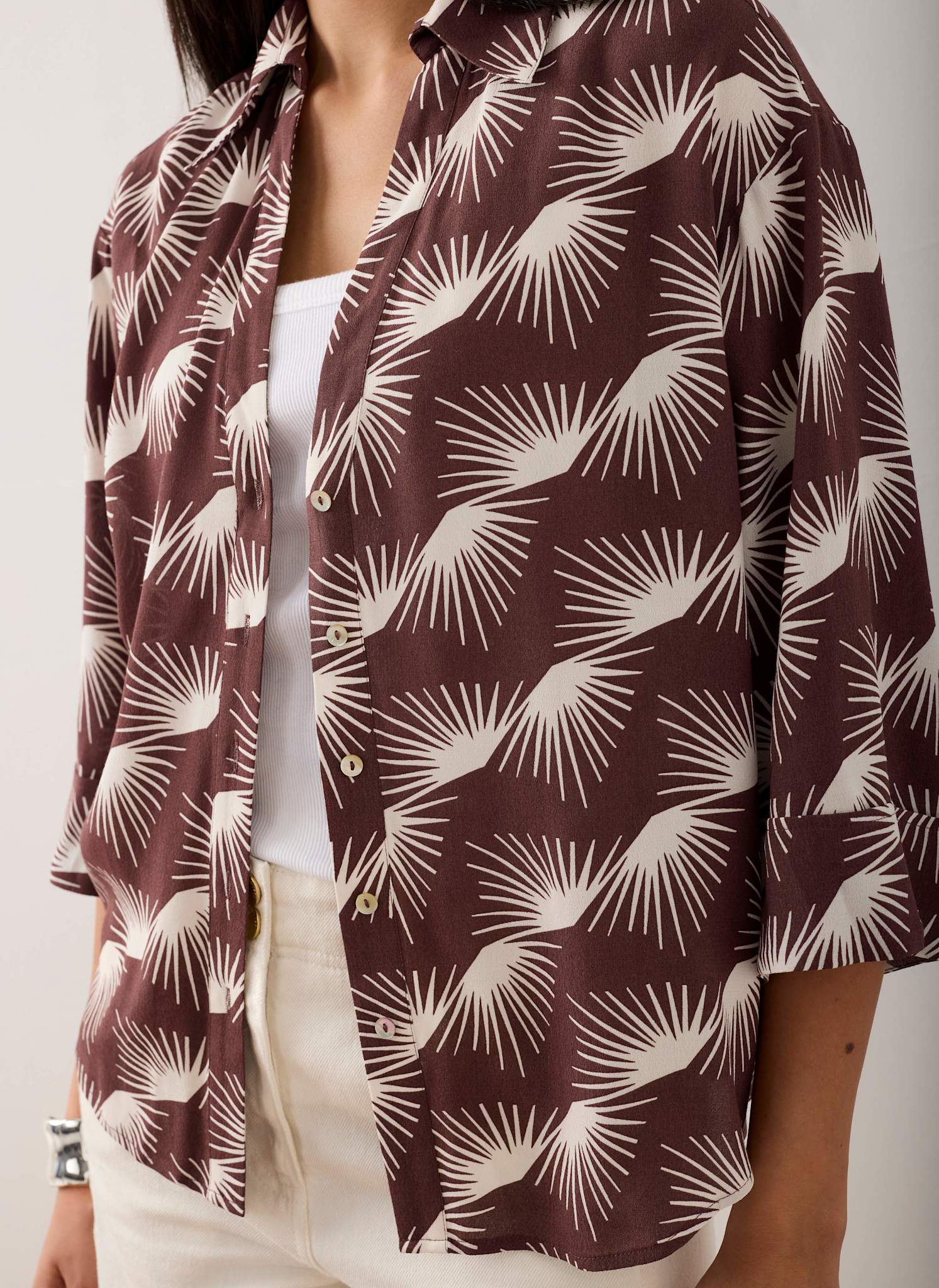 Burgundy Graphic Print Shirt
