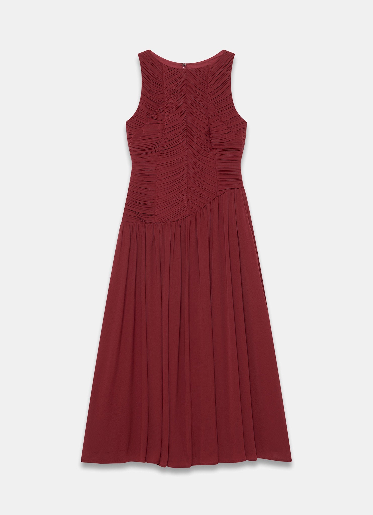 Burgundy Ruched Detail Maxi Dress