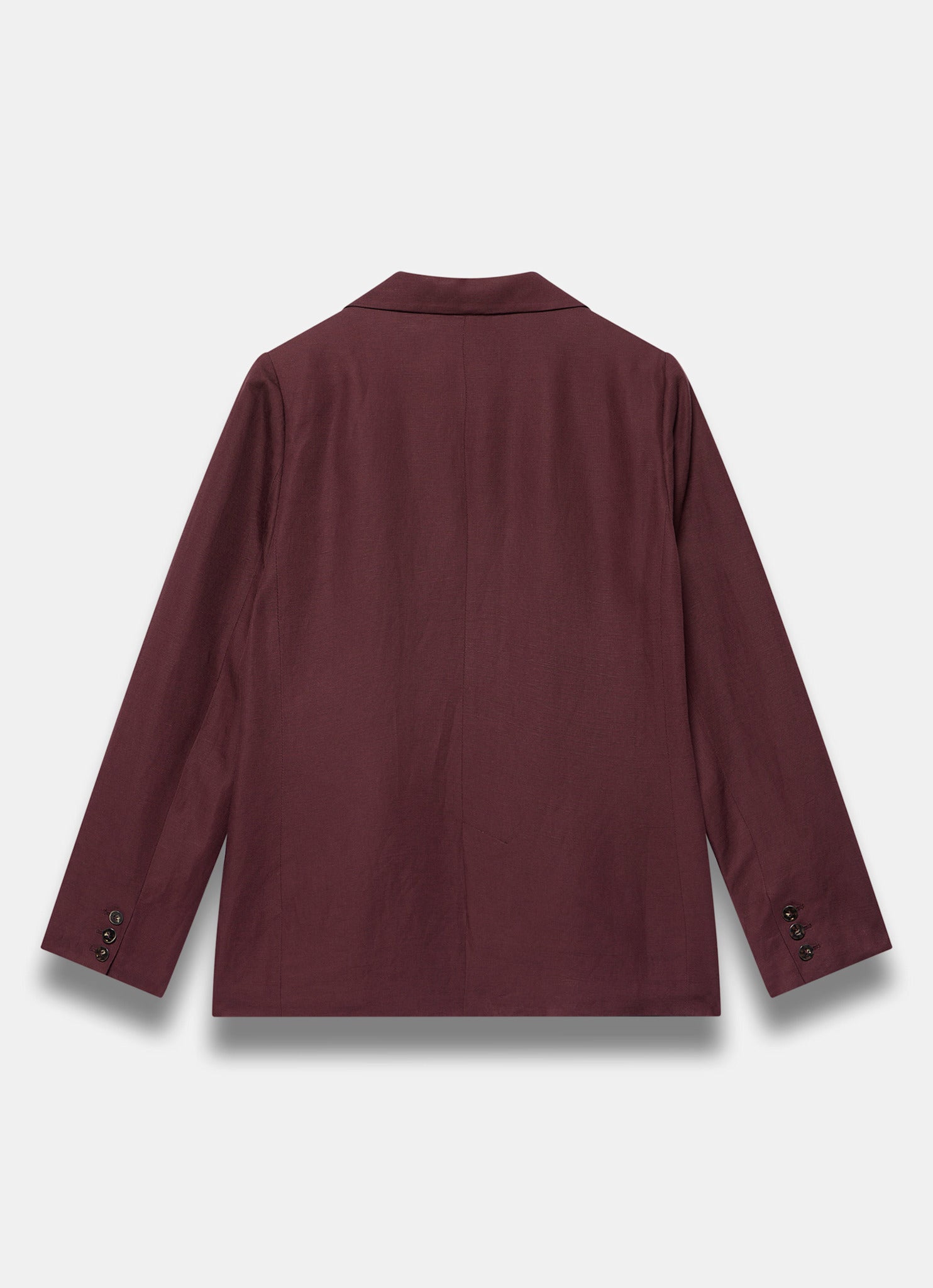 Burgundy Linen Blend Single Breasted Blazer