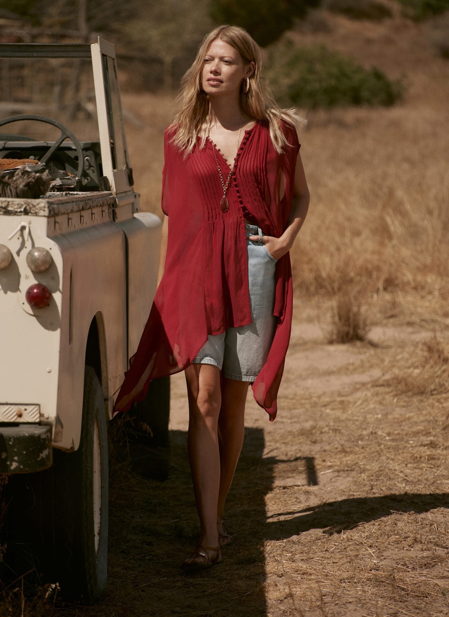 Burgundy Handkerchief Hemline Top