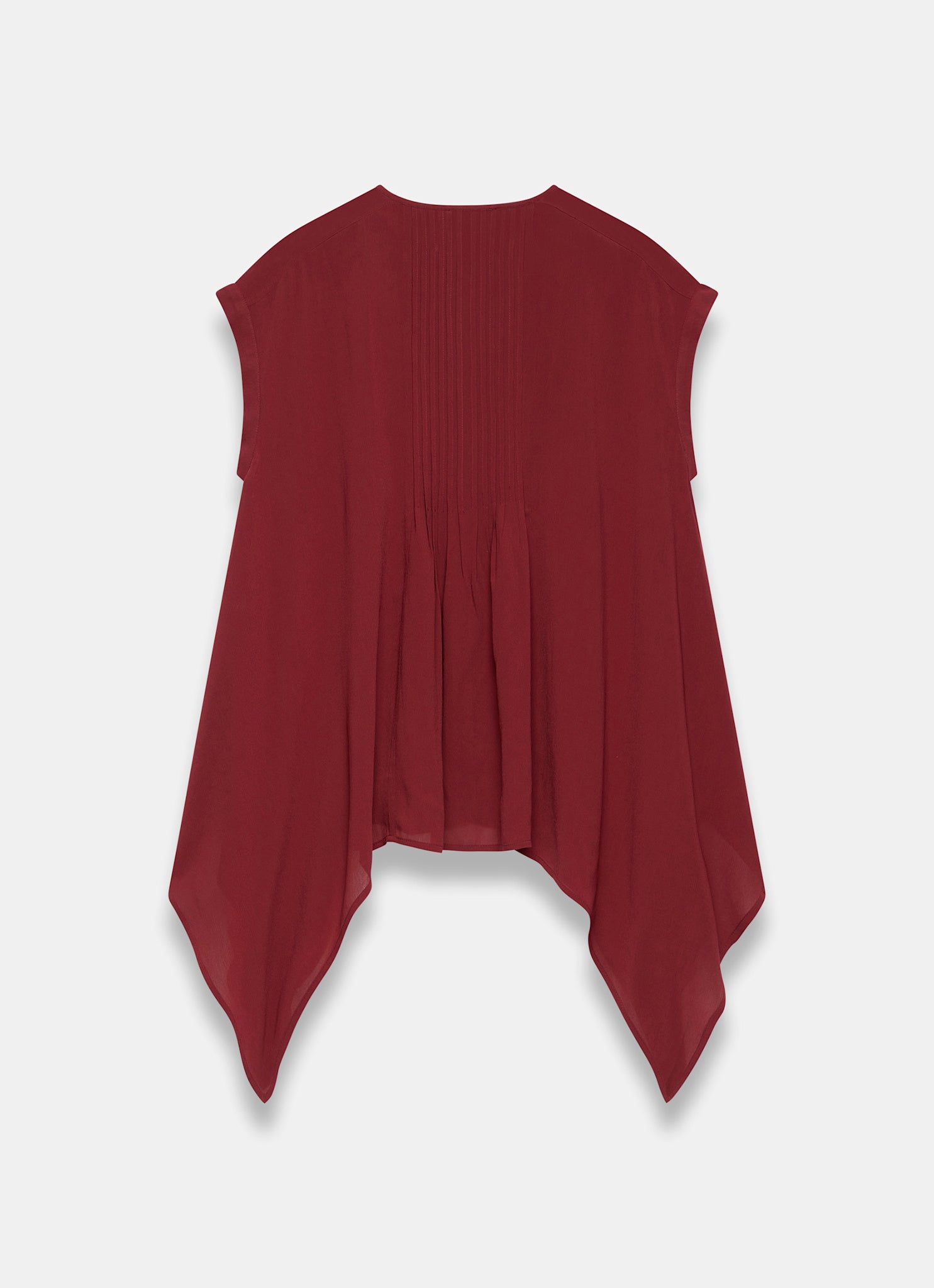 Burgundy Handkerchief Hemline Top