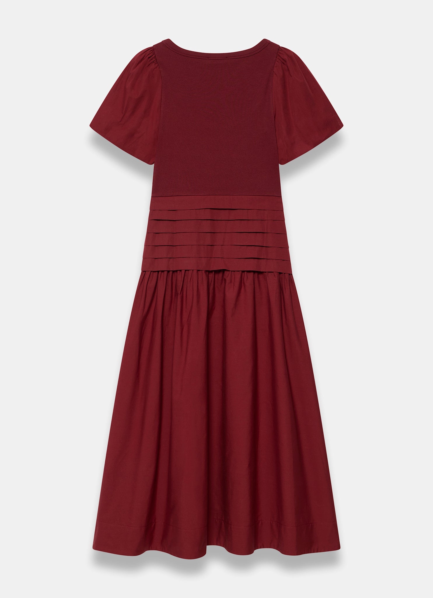 Burgundy Cotton Blend Maxi Dress