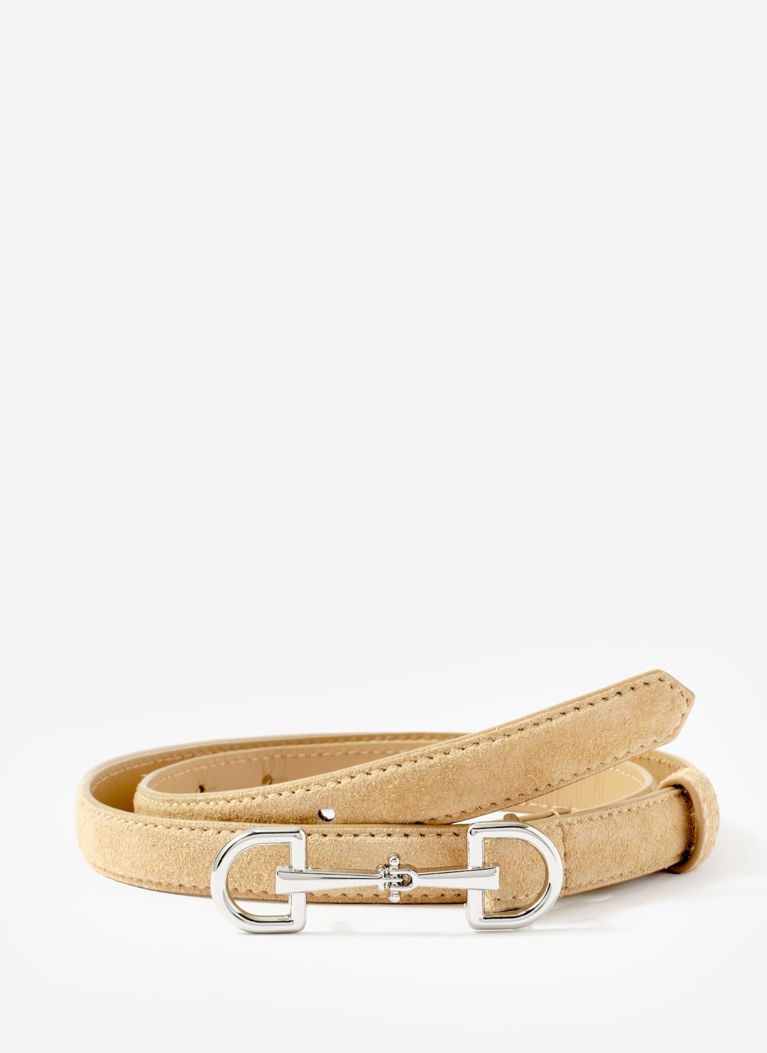 Yellow Suede Snaffle Belt