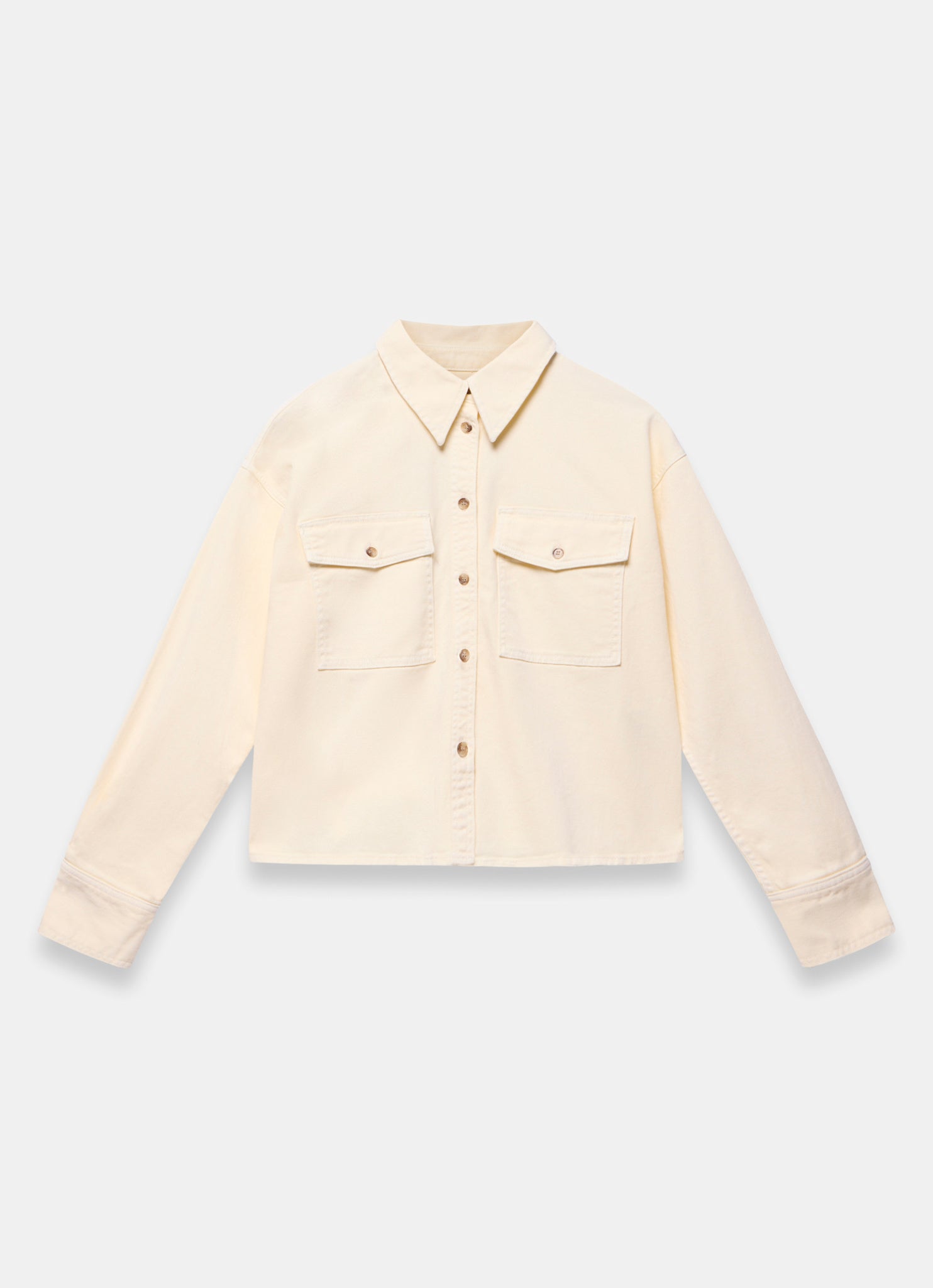 Yellow Denim Cropped Shirt