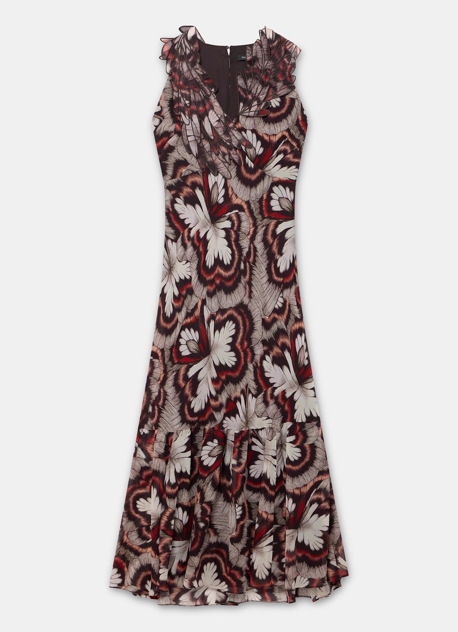 Brown Printed Maxi Dress