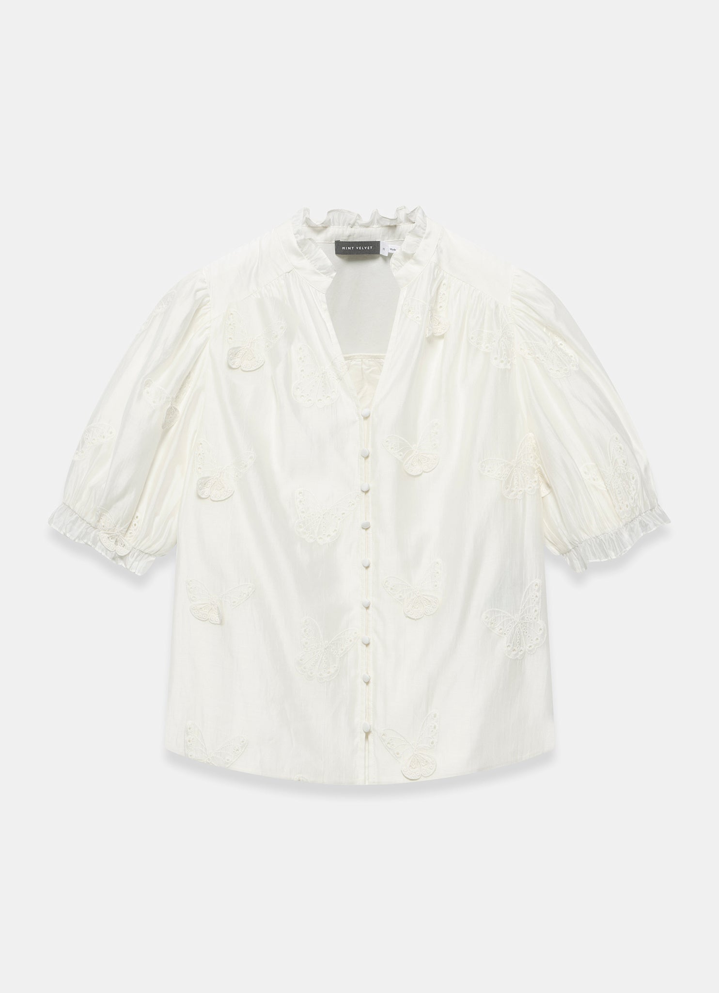 White Butterfly Detail Blouse