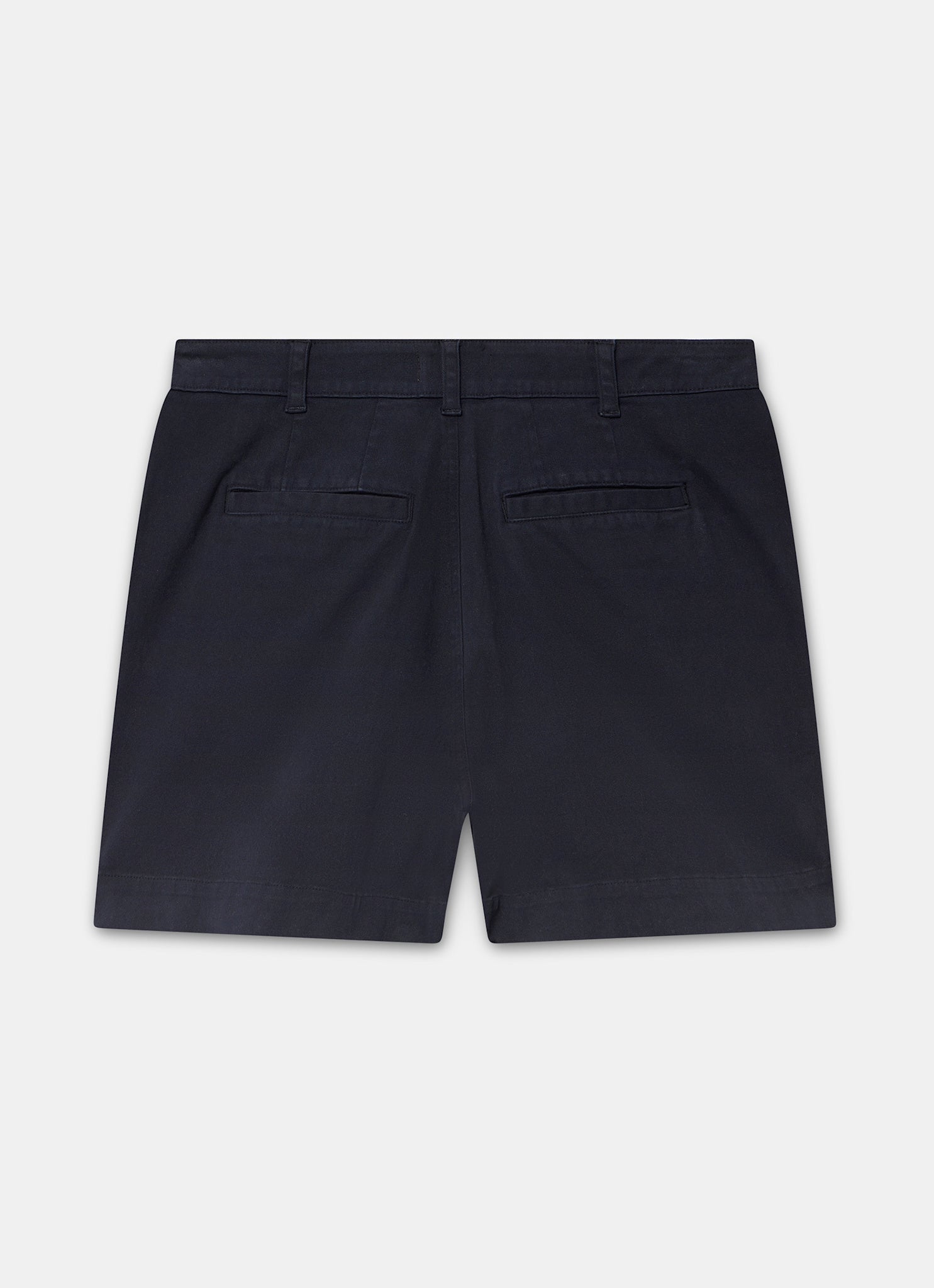 Navy Button Front Chino Shorts