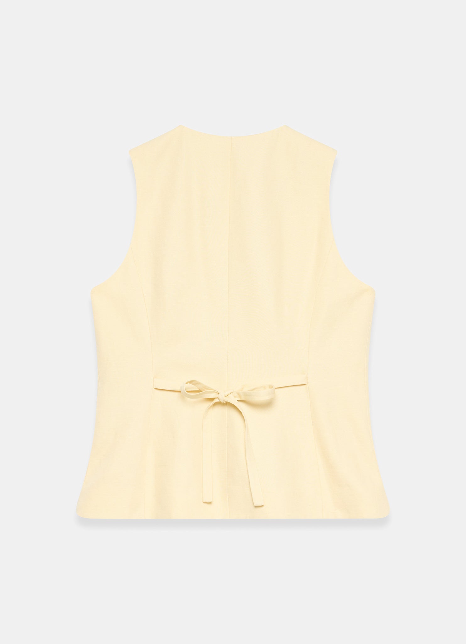 Yellow Linen Blend Longline Waistcoat