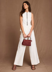 Cream Linen Blend Longline Waistcoat