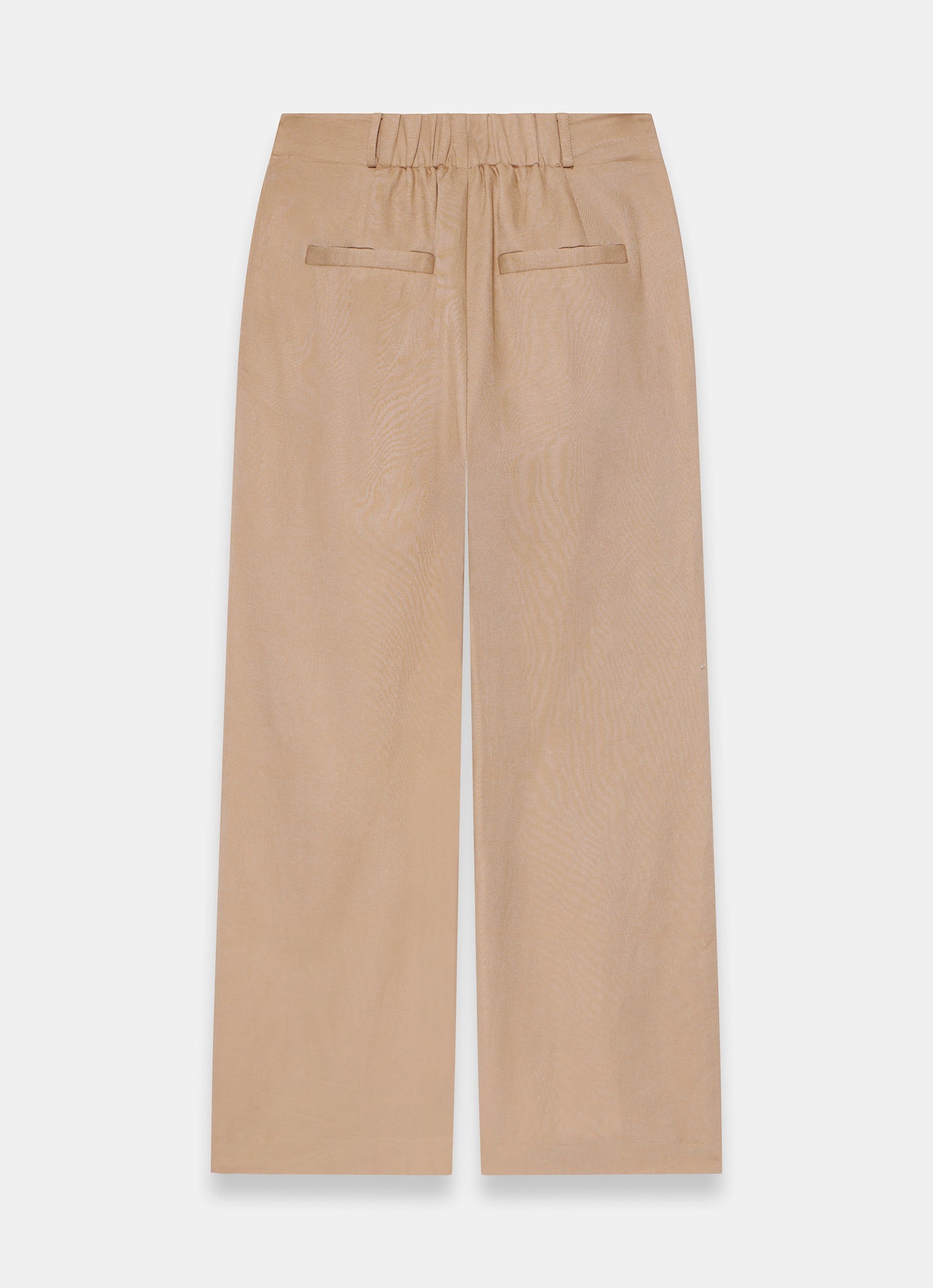 Neutral Linen Blend Wide Leg Trousers