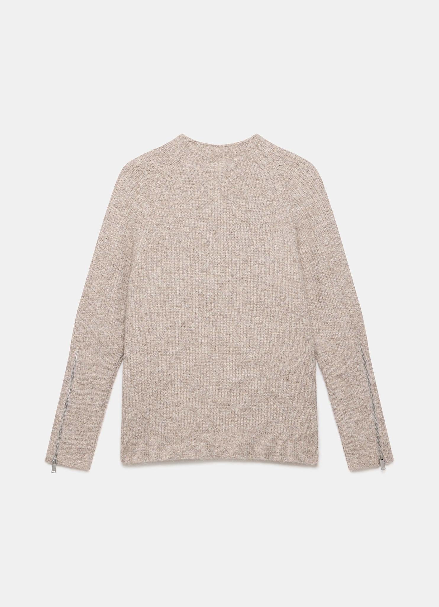 Neutral Zip Detail Batwing Jumper