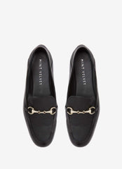 Camille Black Leather Loafers