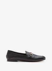Camille Black Leather Loafers
