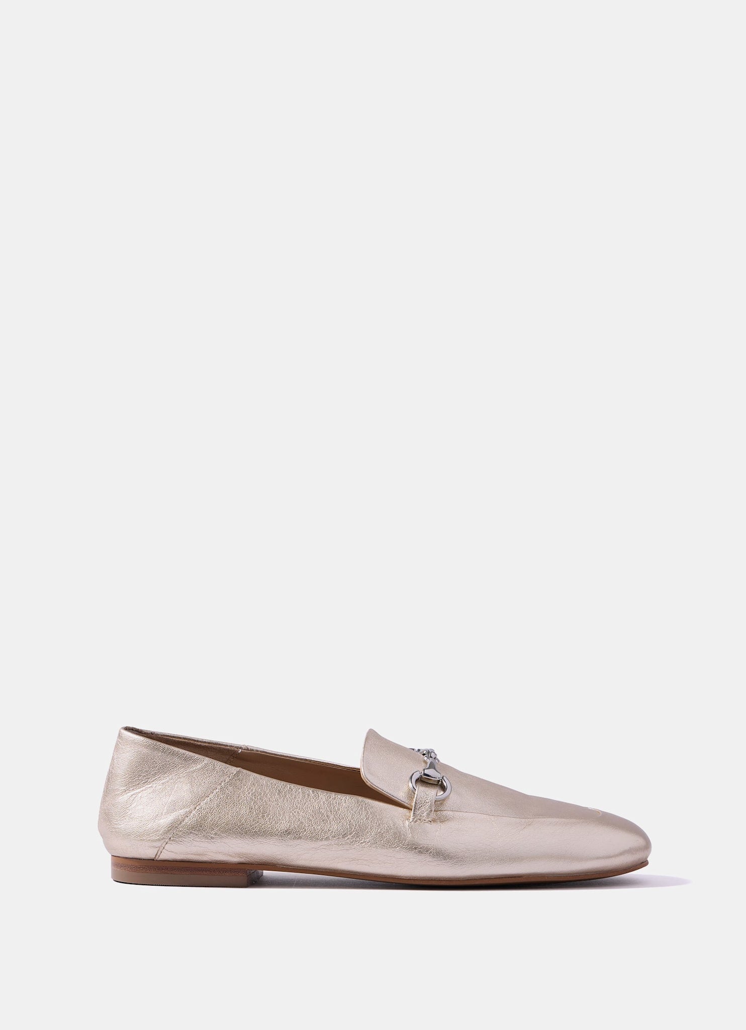Camille Gold Leather Loafers