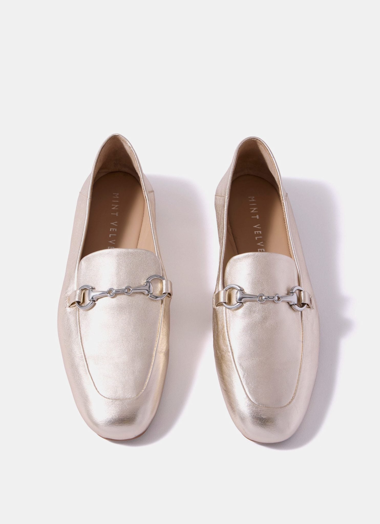 Camille Gold Leather Loafers