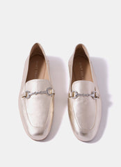 Camille Gold Leather Loafers