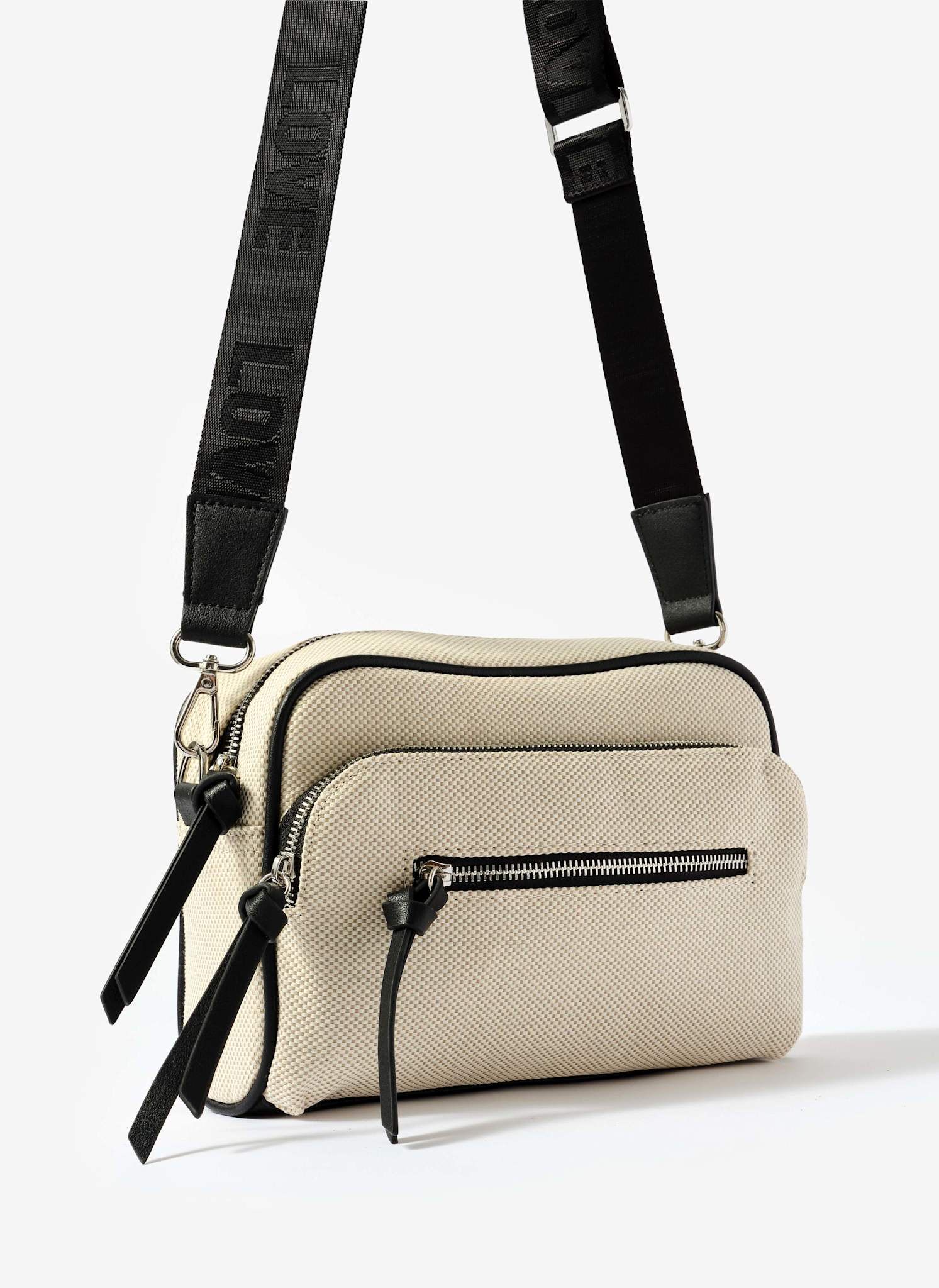Cream Canvas Cross Body Bag