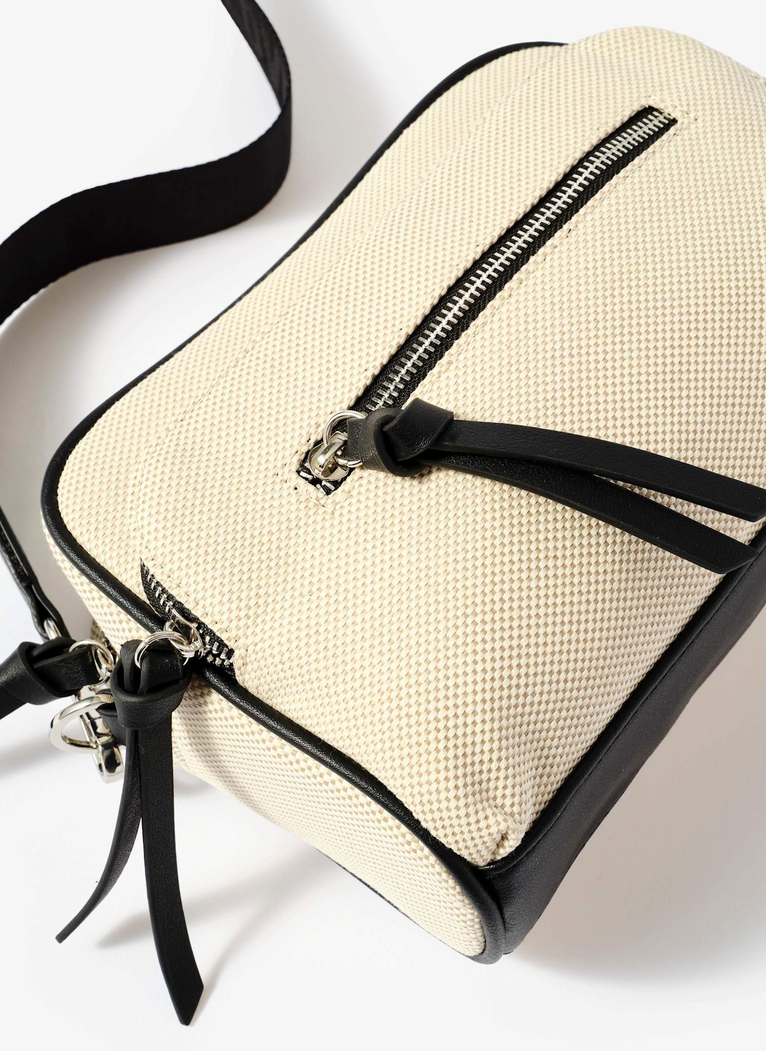 Cream Canvas Cross Body Bag