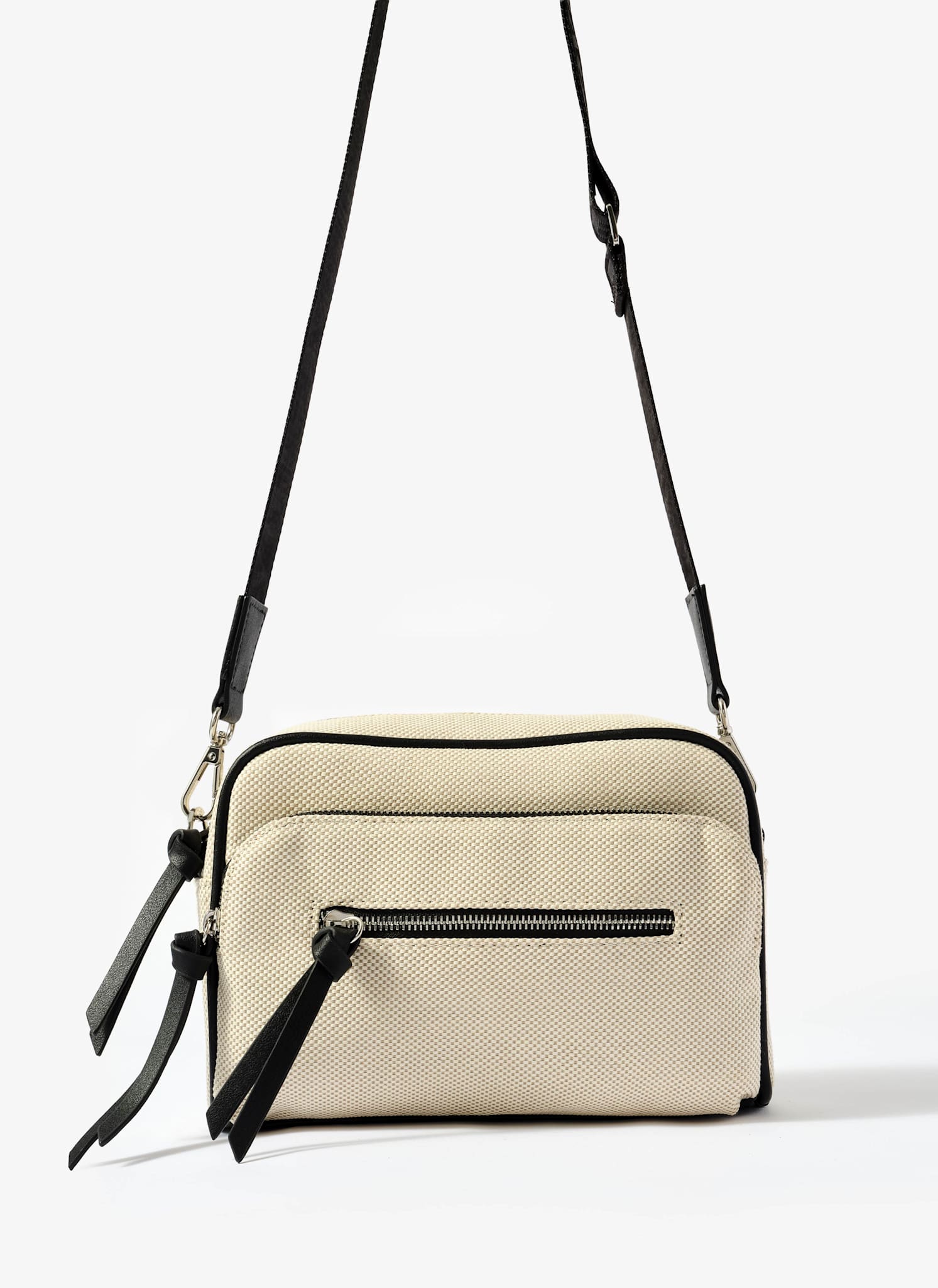 Cream Canvas Cross Body Bag