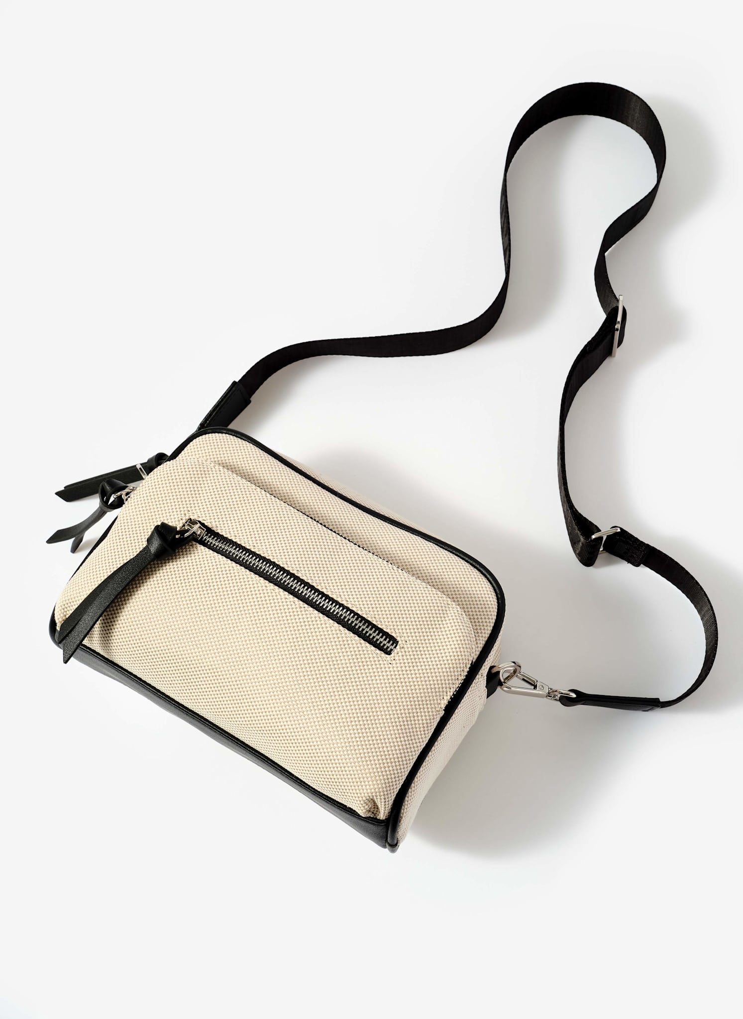 Cream Canvas Cross Body Bag