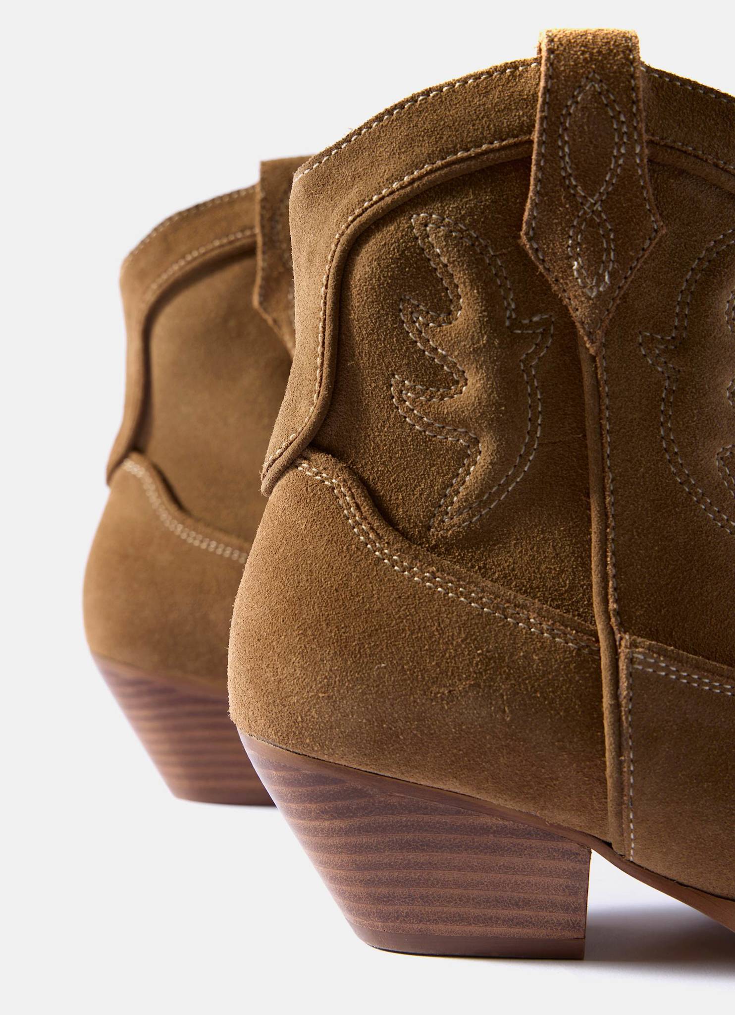 Carly Neutral Suede Cowboy Boots