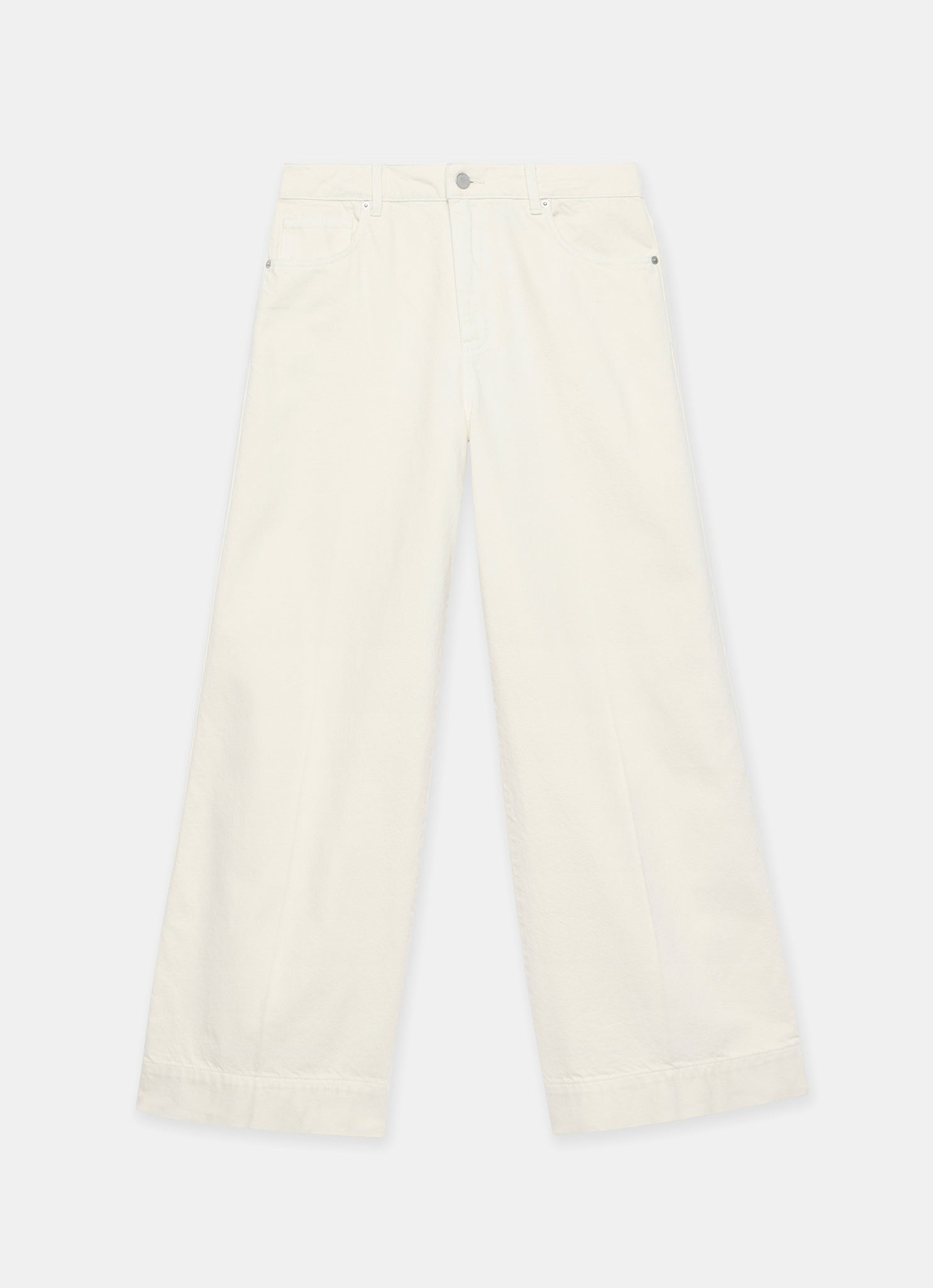 Cream Wide Leg Jeans