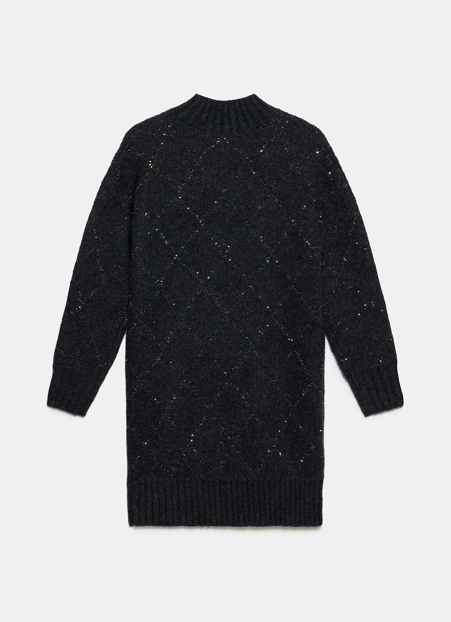 Grey Sequin Knit Mini Dress
