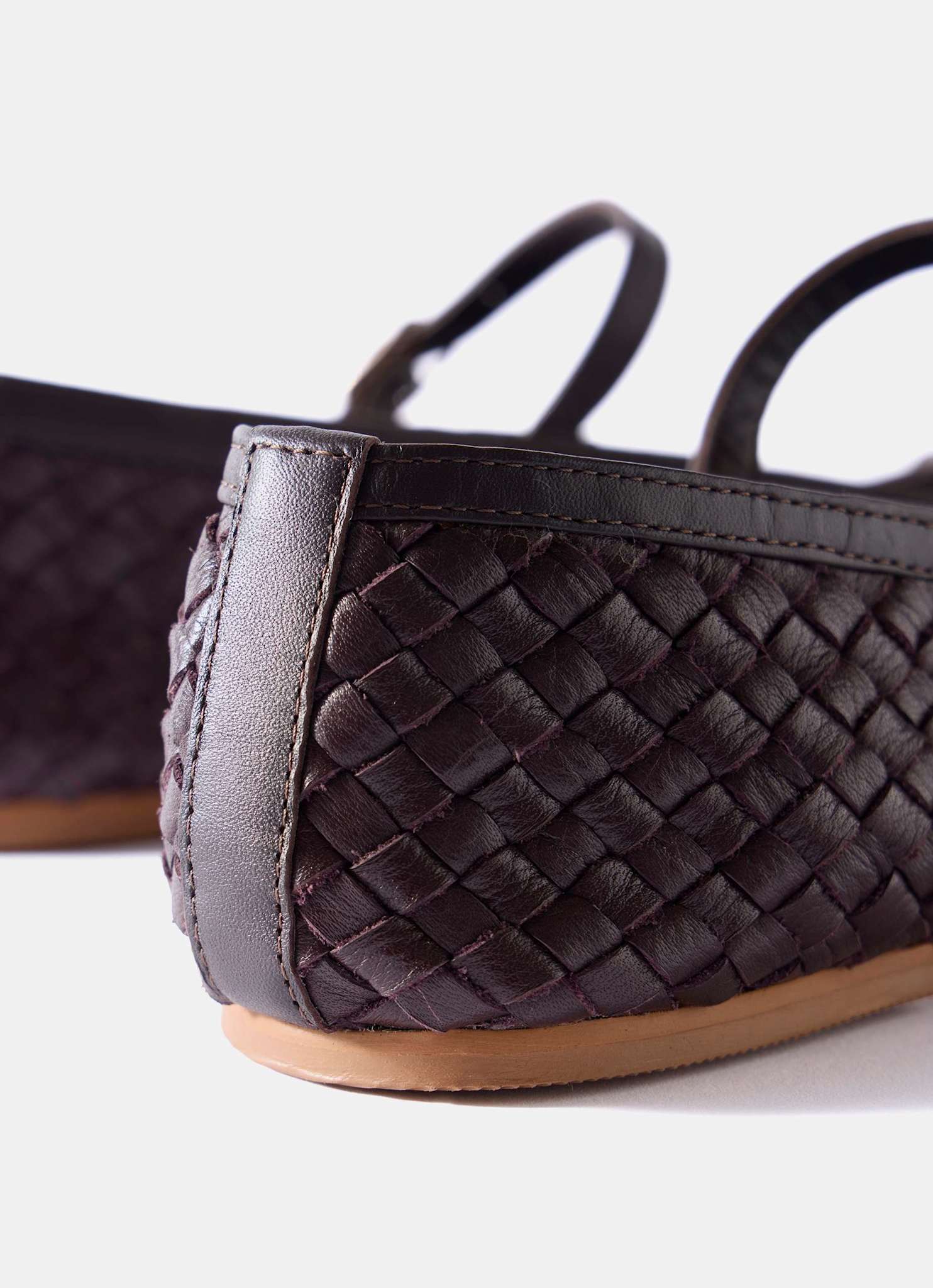 Charley Burgundy Leather Woven Pumps