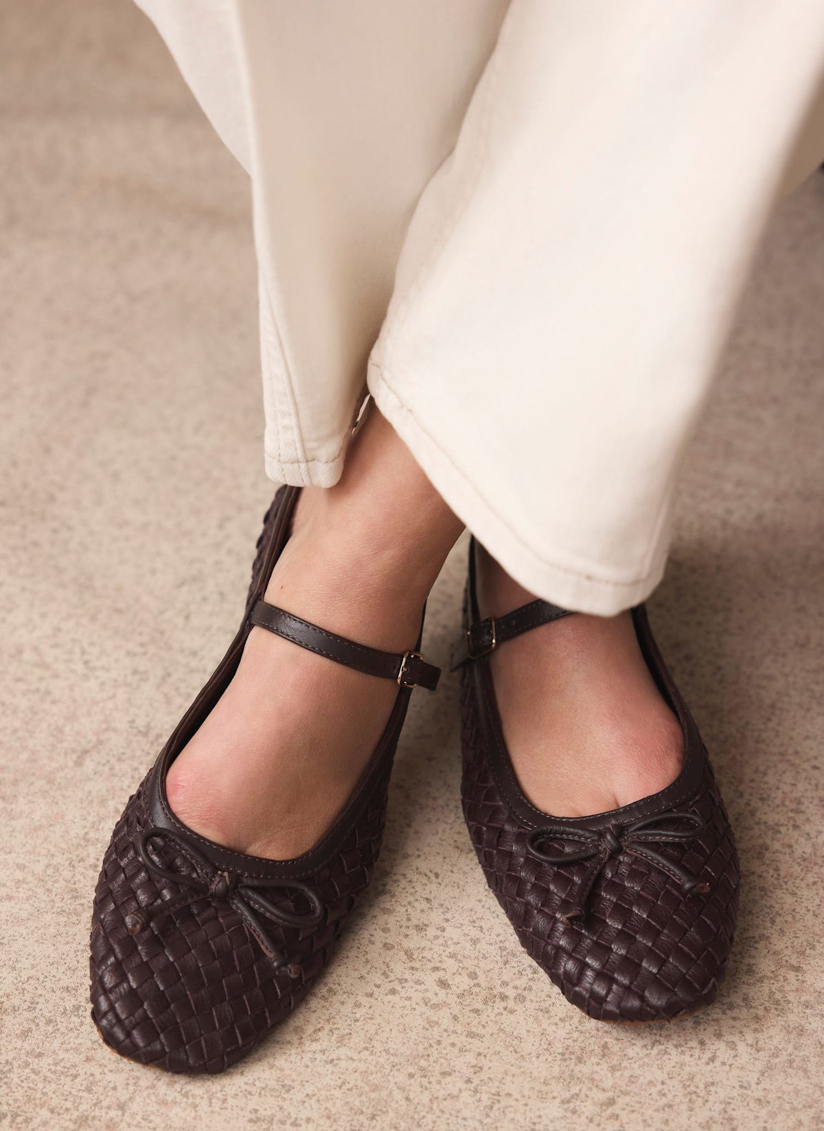 Charley Burgundy Leather Woven Pumps