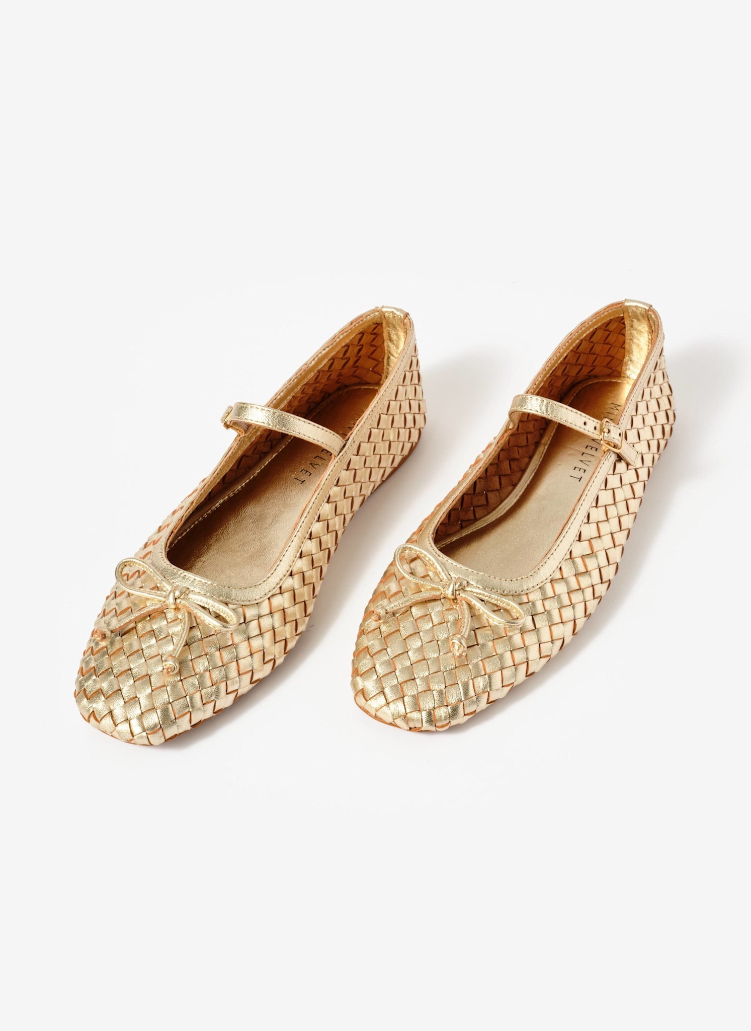 Charley Gold Leather Woven Pumps