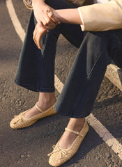 Charley Butter Yellow Leather Woven Pumps