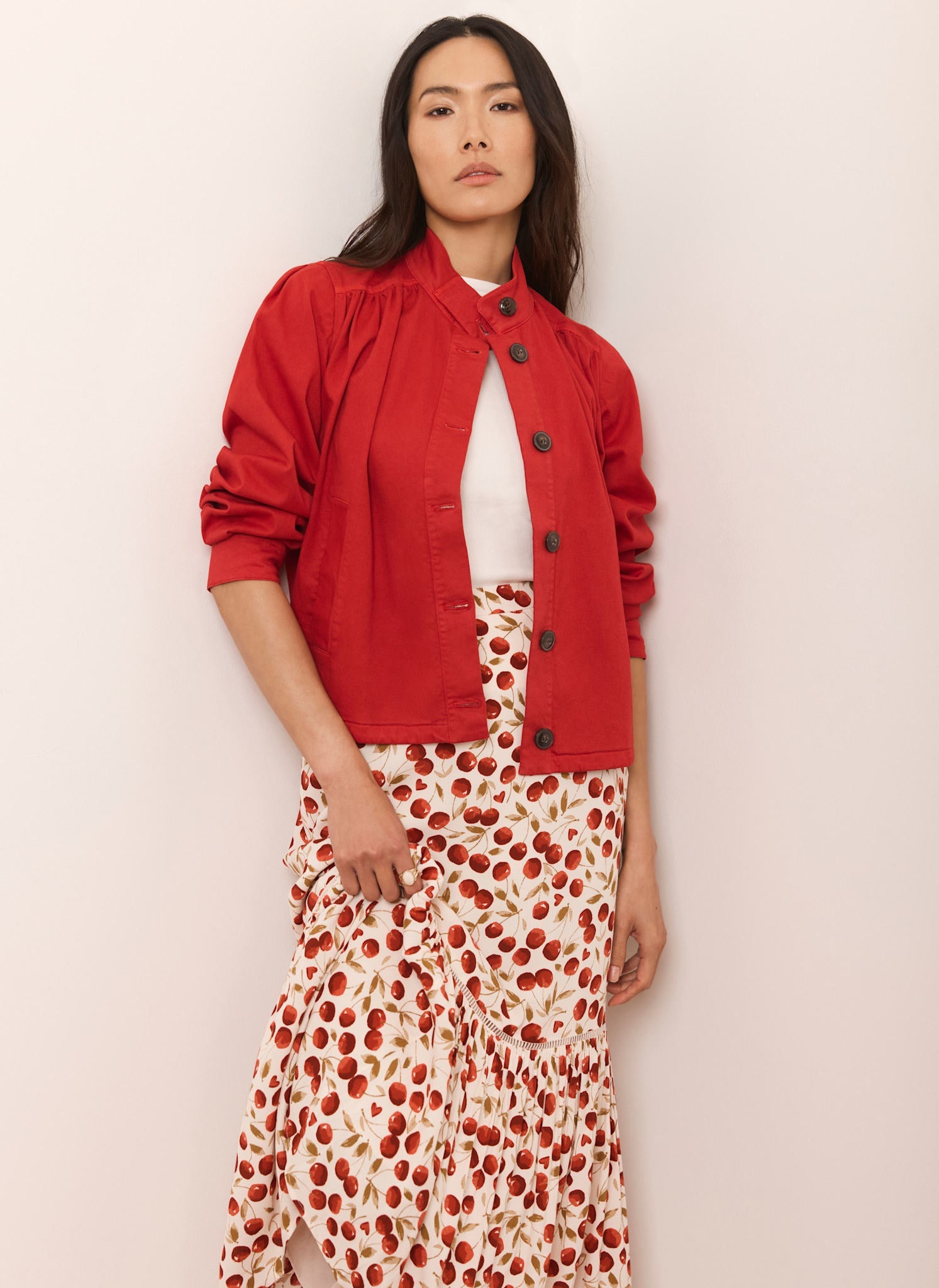 Red Cherry Print Skirt