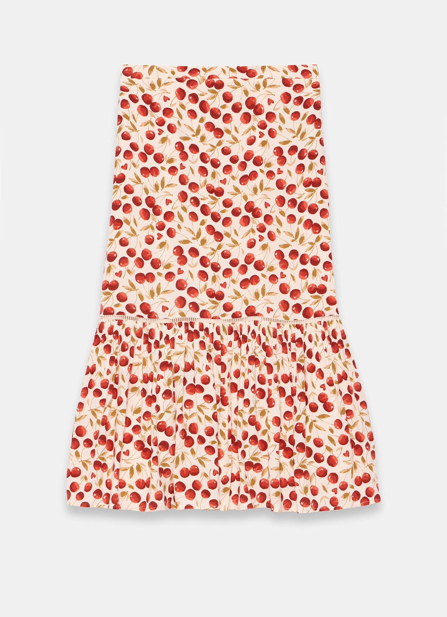 Red Cherry Print Skirt