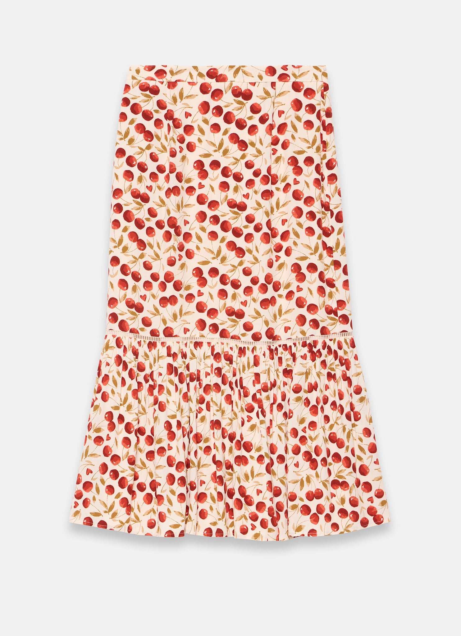 Red Cherry Print Skirt