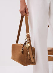 Brown Cord Heart Bag Charm