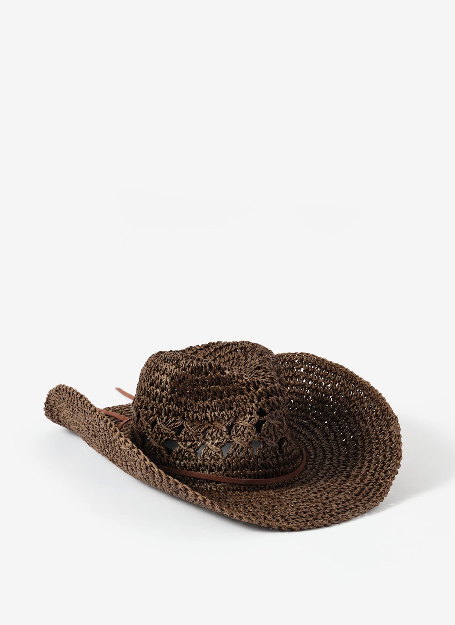 Brown Woven Cowboy Hat