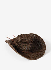 Brown Woven Cowboy Hat