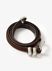 Brown Suede Slim Belt