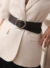 Brown Leather Wide Belt