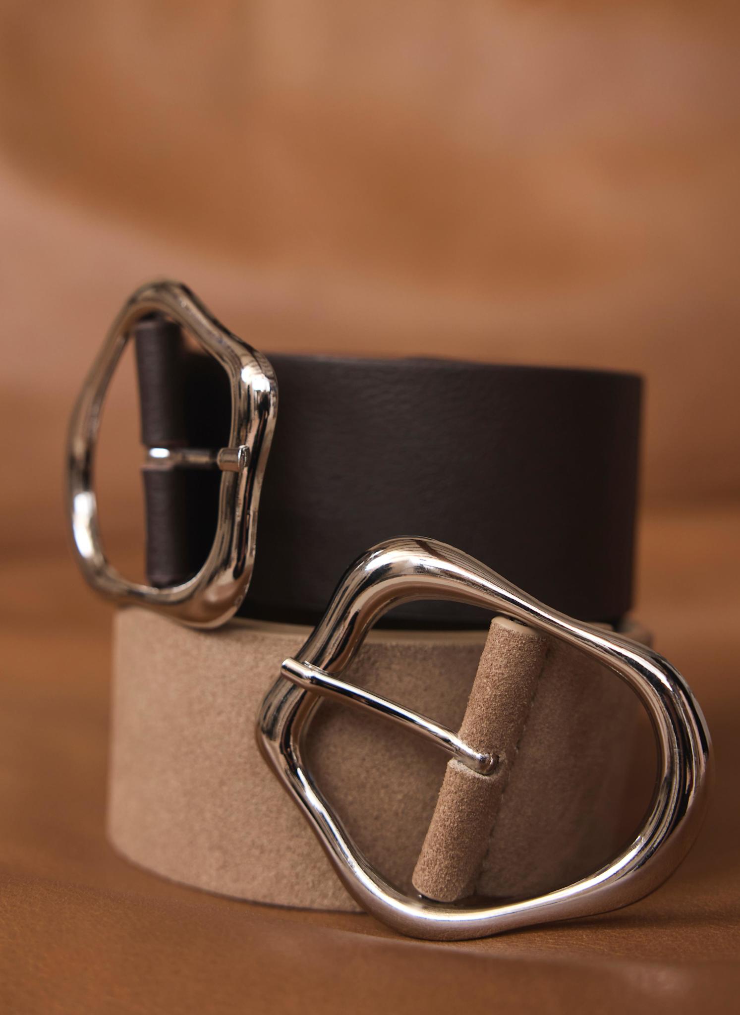 Brown Leather Wide Belt