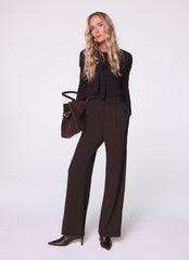 Brown Tailored Wide Trousers