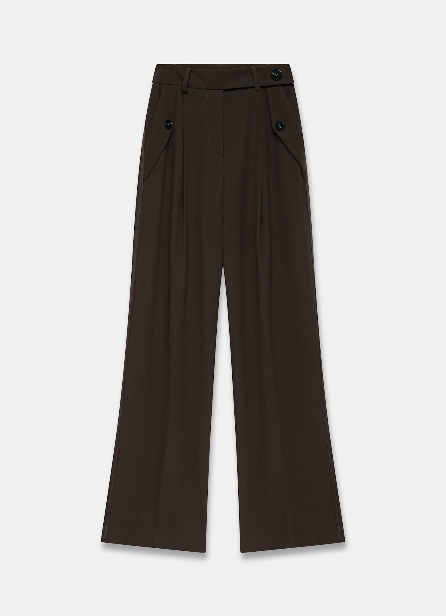 Brown Tailored Wide Trousers