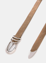 Tan Suede Slim Belt