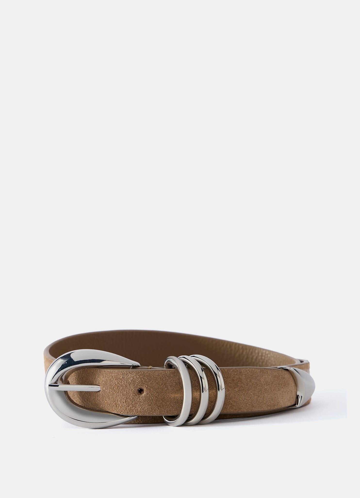 Tan Suede Slim Belt