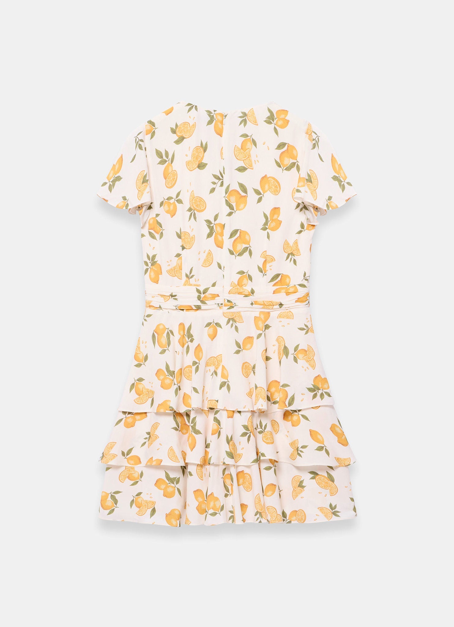 Yellow Lemon Print Mini Dress