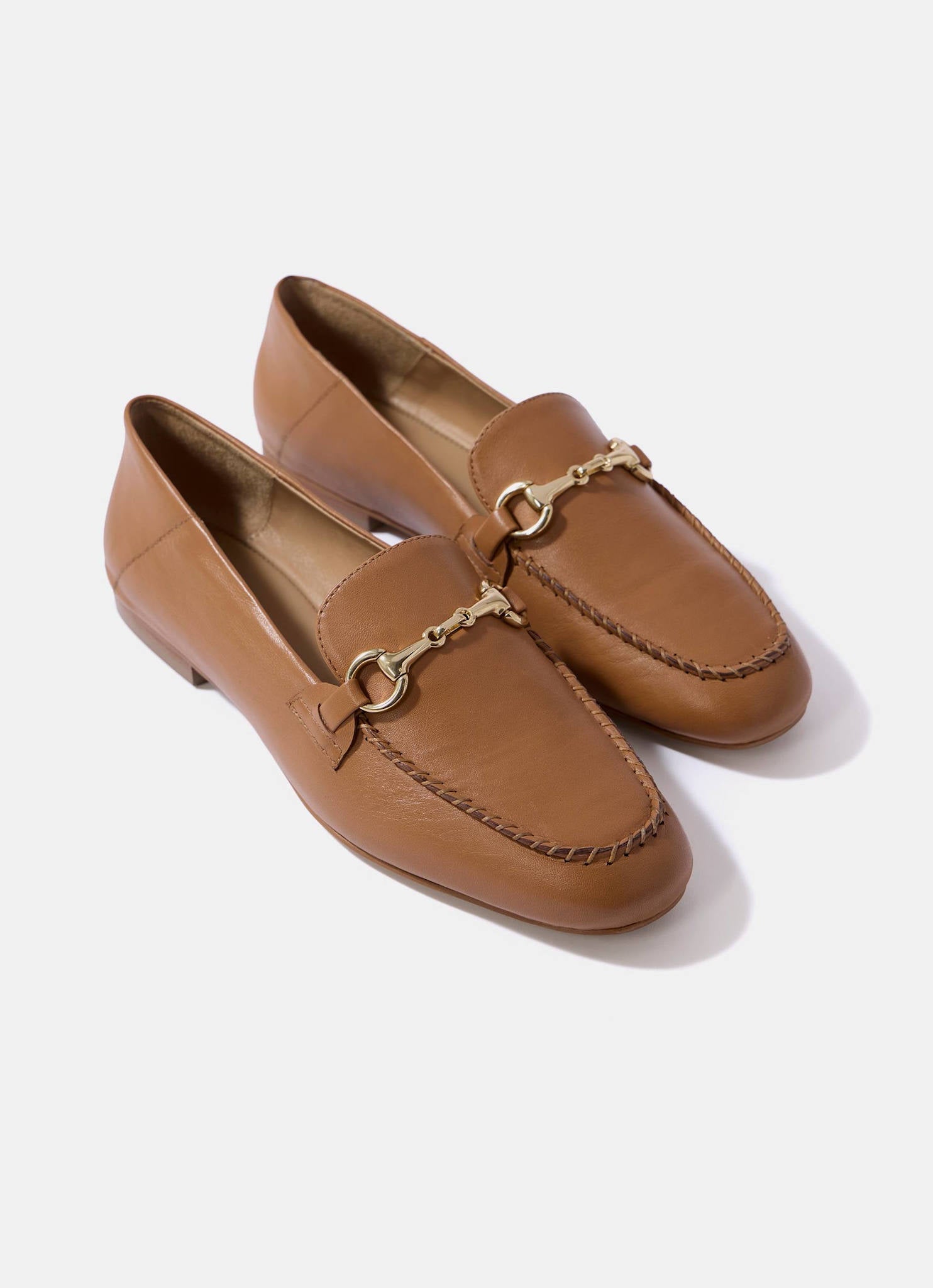 Claire Tan Leather Loafers