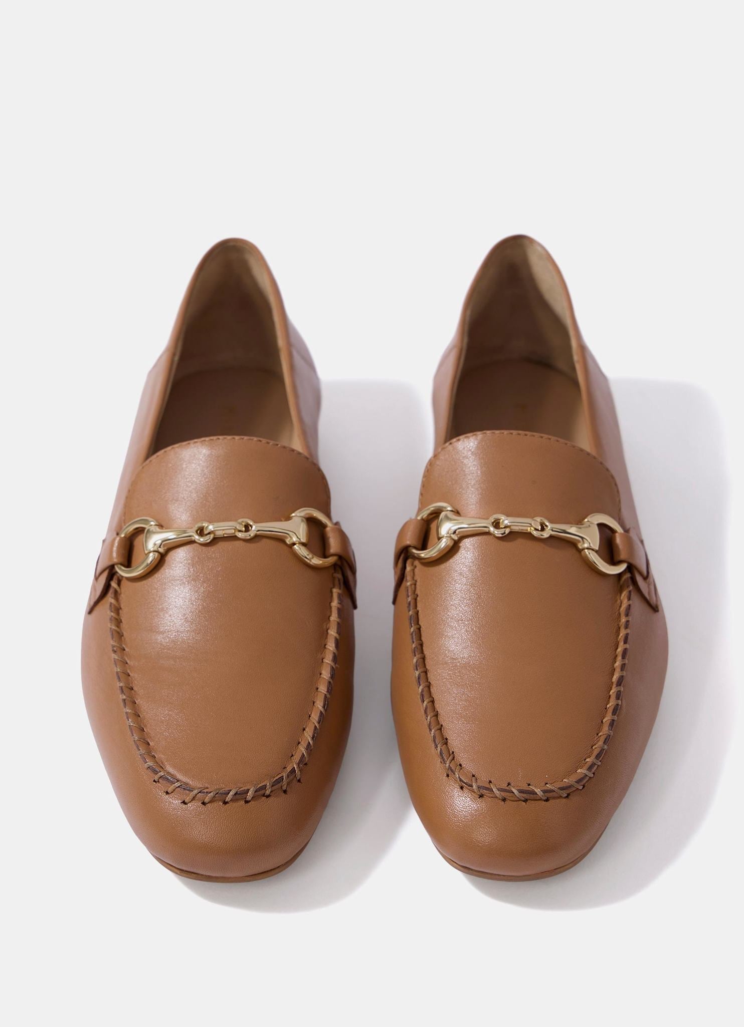 Claire Tan Leather Loafers