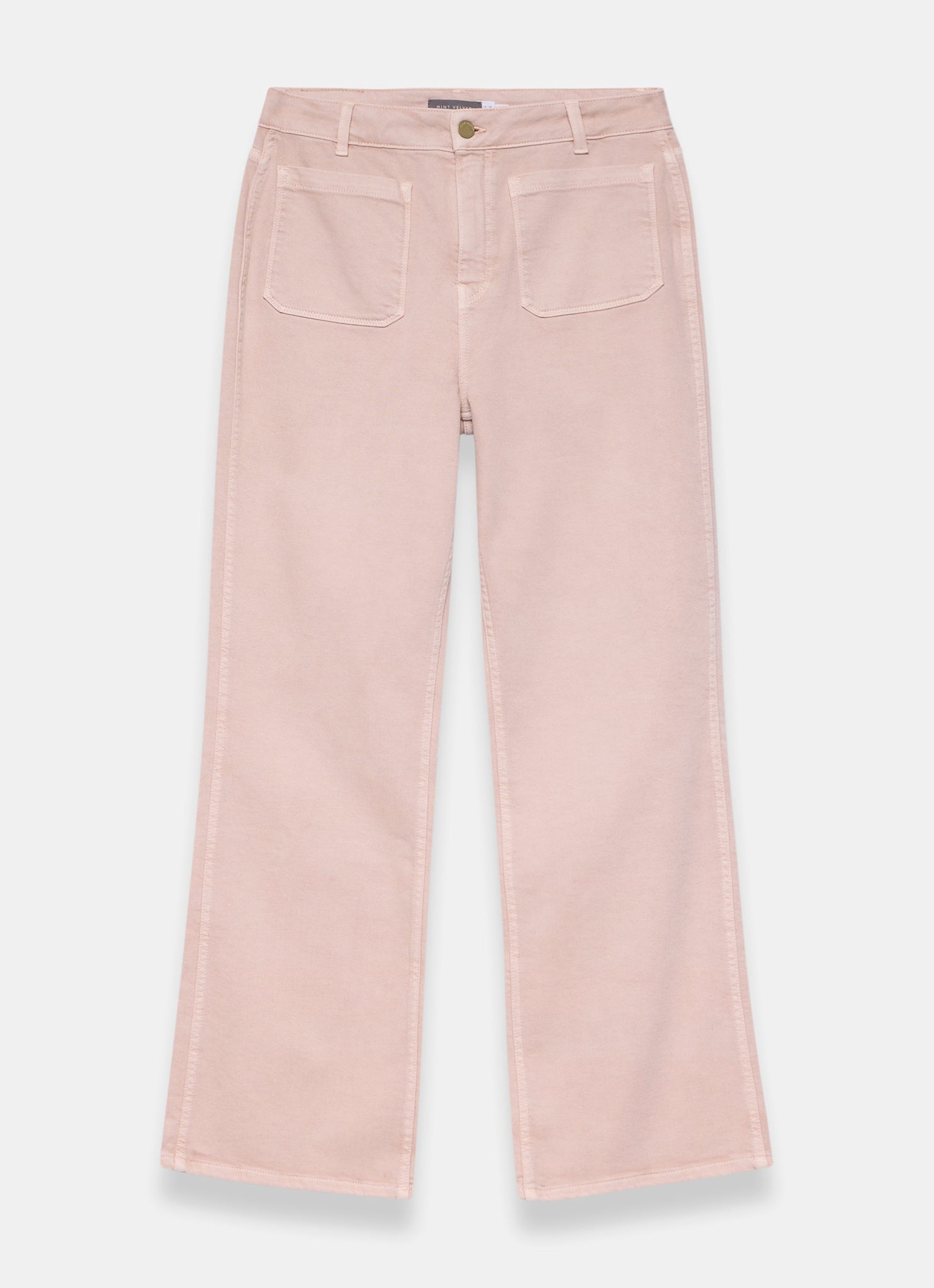 Pink Patch Pocket Flared Jeans