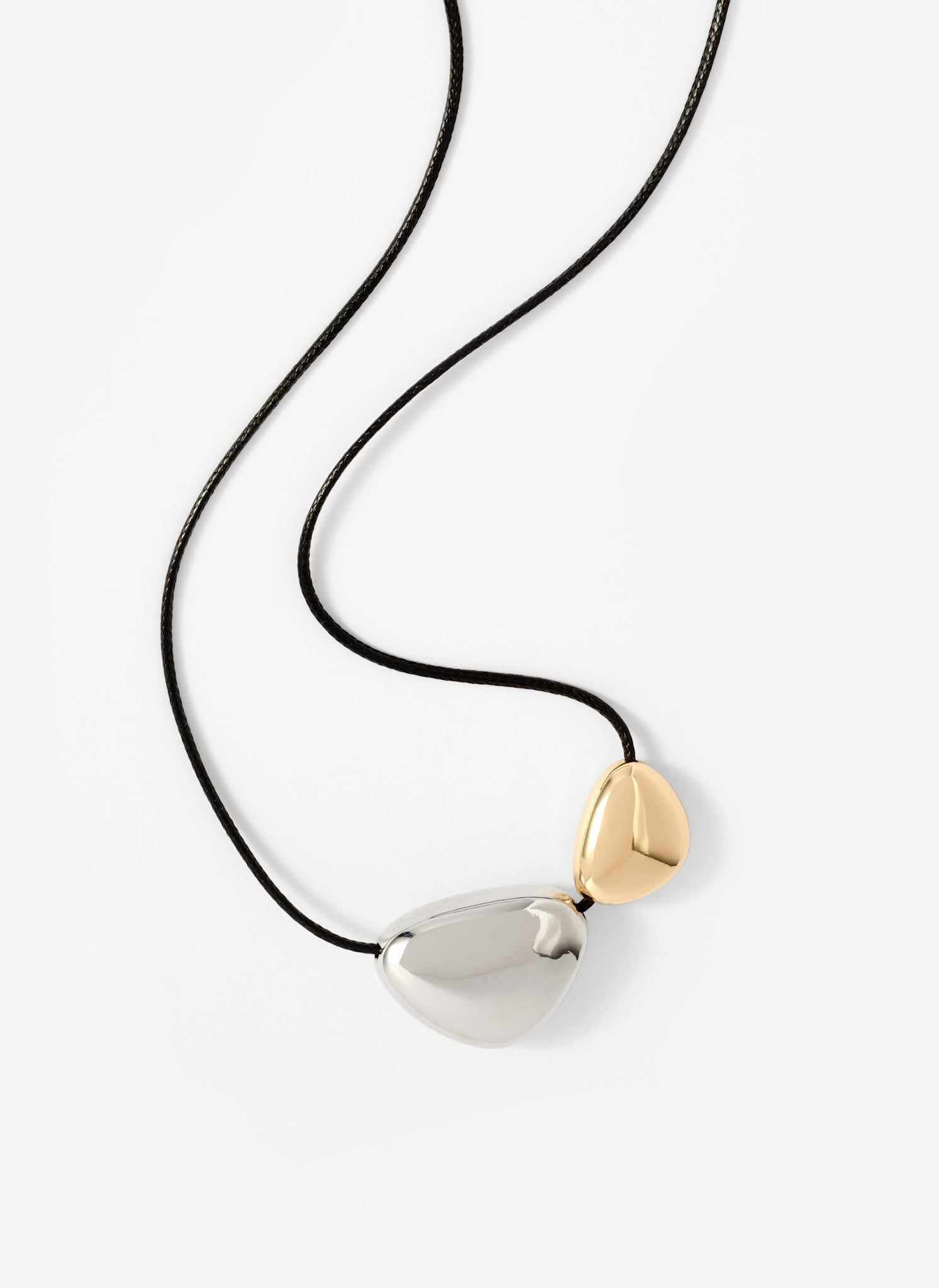 Mixed Metal Rope Pendant Necklace